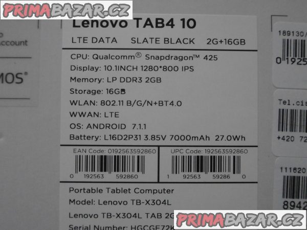 Tablet Lenovo TAB 4 10 LTE - nový