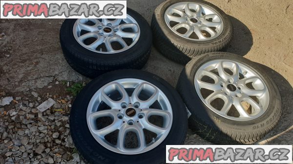 zánovní alu kola elektrony mini skoda vw 5x112 s pneu pirelli 6855103 6.5jx16 et54