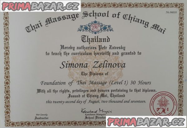 Certifikovaný kurz  Thai Yoga Massage