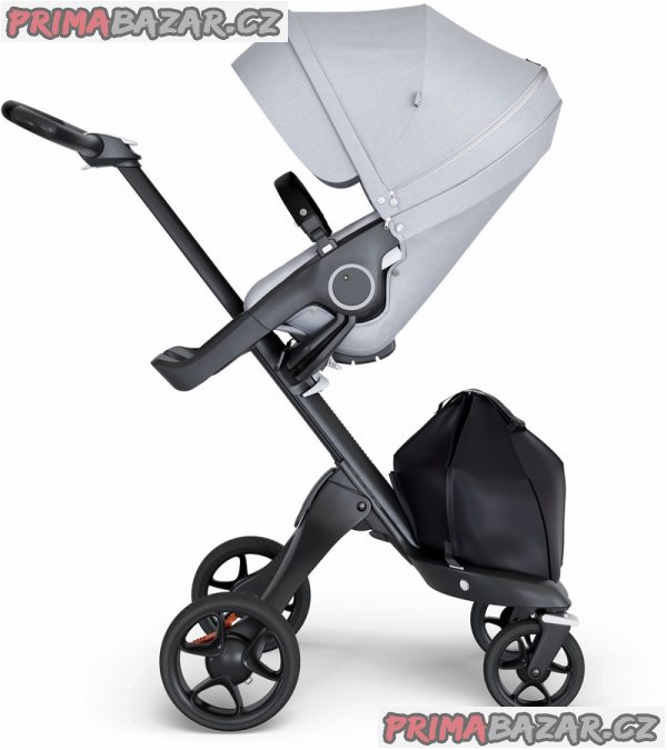 2018 Stokke® XPLORY® V6 kočárek + koženkové rukojeti