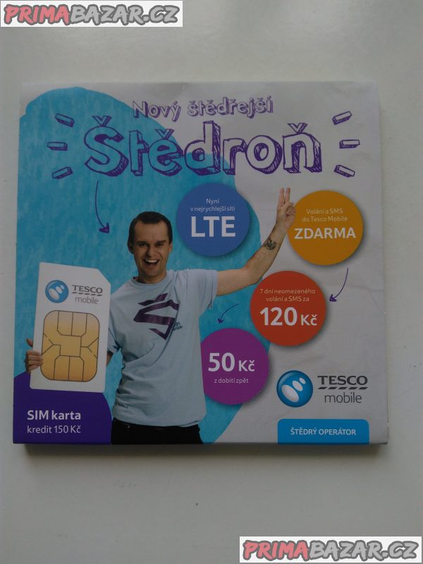 SIM Tesco Mobile PĚKNÉ ČÍSLO!