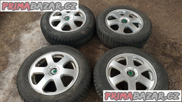 alu kola elektrony škoda 1u0601025a s pneu dunlop 5x100 6.5jx15 et43