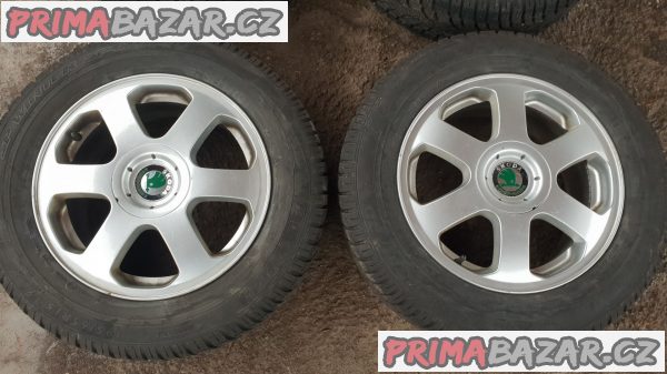 alu kola elektrony škoda 1u0601025a s pneu dunlop 5x100 6.5jx15 et43