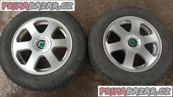 alu kola elektrony škoda 1u0601025a s pneu dunlop 5x100 6.5jx15 et43