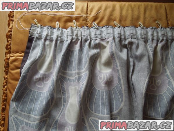 Látkový závěs NOVÝ 165x335 cm hnědý s pestrým vzorem + 34 háčků Látkový závěs NOVÝ 165x335 cm hnědý s pestrým vzorem + 34 háčků