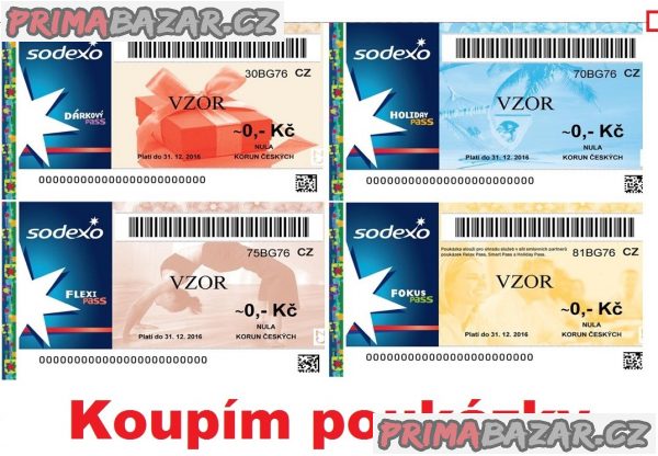 Celá ČR - koupím poukázky, stravenky, SODEXO, Flexi Pass, EDENRED Multi, Academica, Unišek+ aj. Celá ČR - koupím poukázky, stravenky, SODEXO, Flexi Pass, EDENRED Multi, Academica, Unišek+ aj.