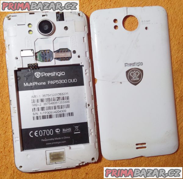 Prestigio MultiPhone PAP5300 na 2 SIM - k opravě nebo na náhradní díly!!! Prestigio MultiPhone PAP5300 na 2 SIM - k opravě nebo na náhradní díly!!!
