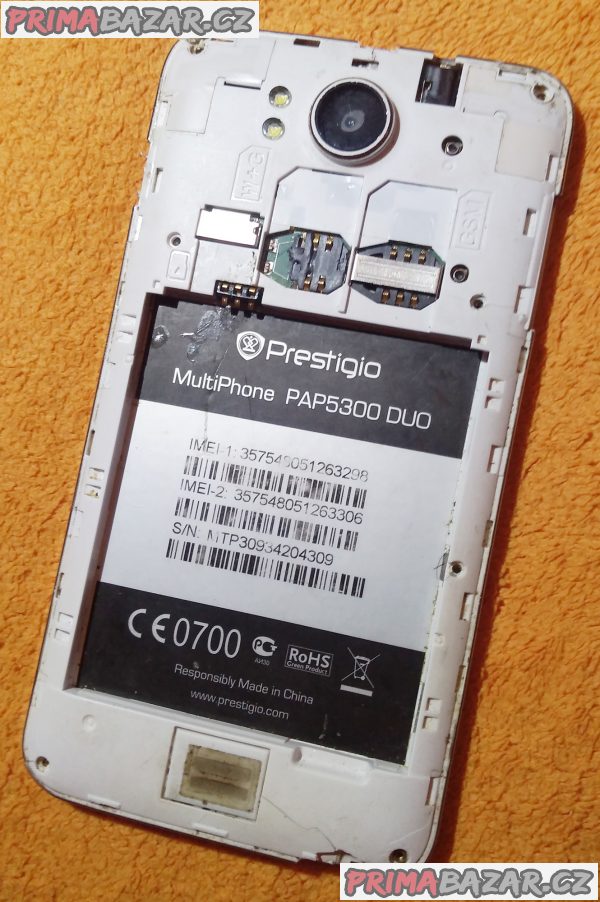 Prestigio MultiPhone PAP5300 na 2 SIM - k opravě nebo na náhradní díly!!! Prestigio MultiPhone PAP5300 na 2 SIM - k opravě nebo na náhradní díly!!!