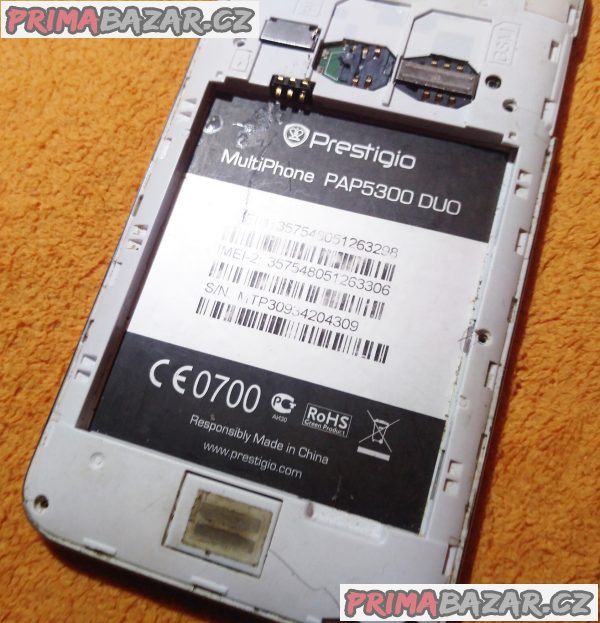 Prestigio MultiPhone PAP5300 na 2 SIM - k opravě nebo na náhradní díly!!! Prestigio MultiPhone PAP5300 na 2 SIM - k opravě nebo na náhradní díly!!!