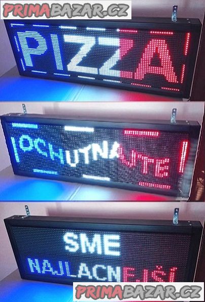 Světelná 3 barevná LED reklama na běžící text 105x40cm