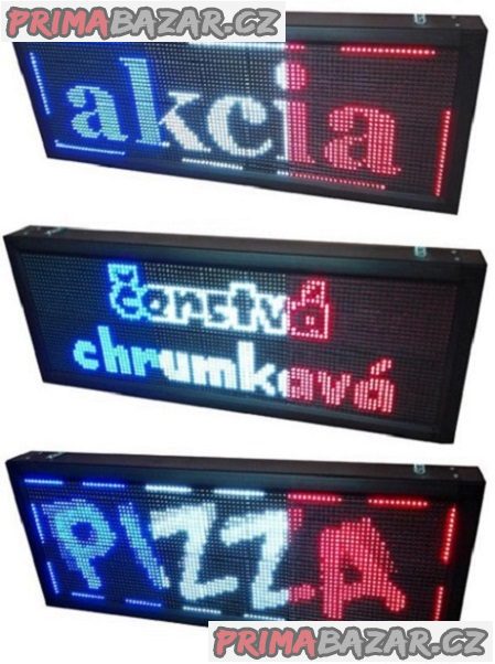 Světelná 3 barevná LED reklama na běžící text 105x40cm