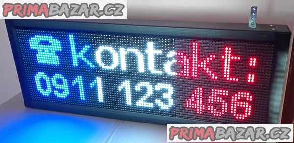 Světelná 3 barevná LED reklama na běžící text 105x40cm