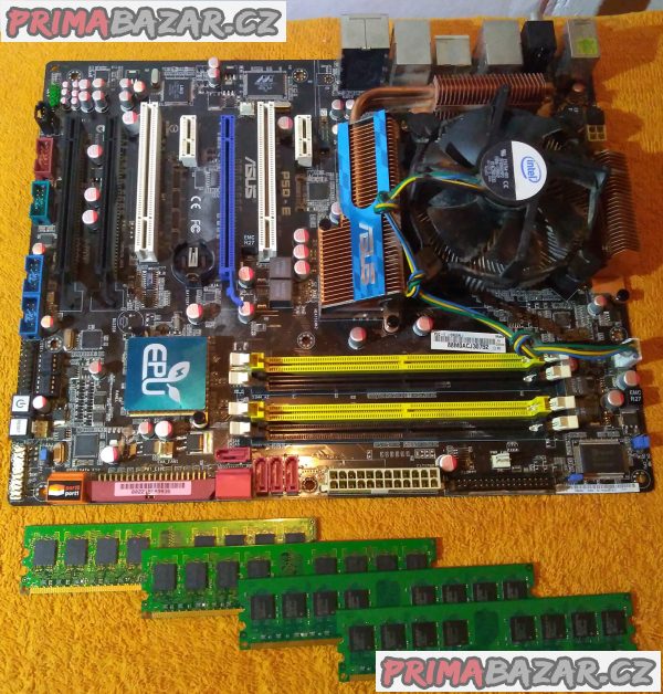 Základní deska ASUS P5Q-E + procesor a chladič a 4 GB RAM!!! Základní deska ASUS P5Q-E + procesor a chladič a 4 GB RAM!!!