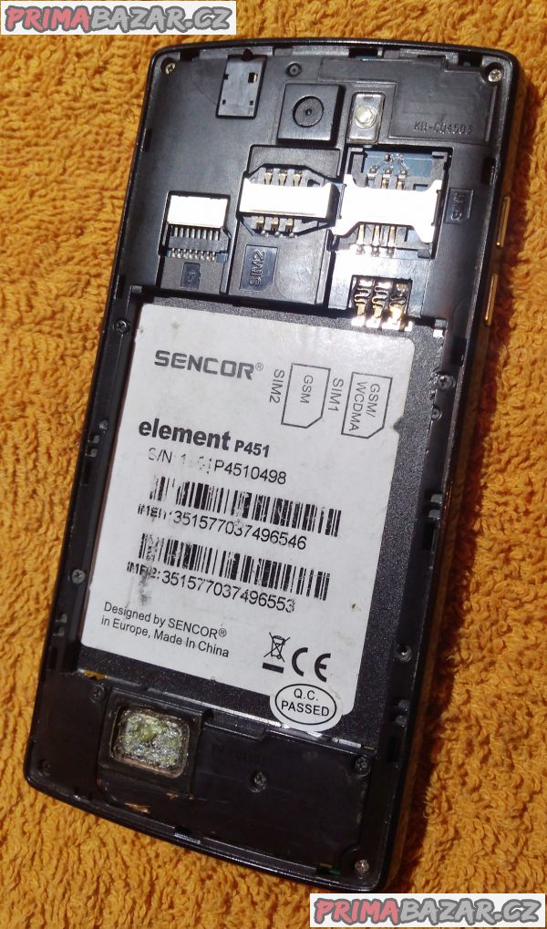 Sencor element P451 na 2 SIM - k opravě nebo na náhradní díly!!! Sencor element P451 na 2 SIM - k opravě nebo na náhradní díly!!!