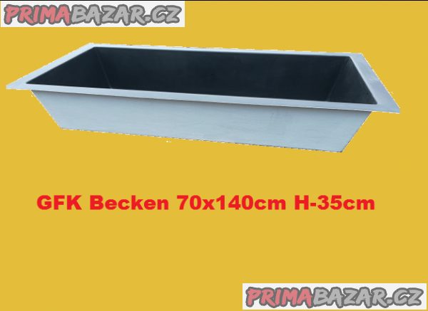 Obdélníková sklolaminátová nádoba 70x140 H-35 cm. Doprava zdarma na území ČR Obdélníková sklolaminátová nádoba 70x140 H-35 cm. Doprava zdarma na území ČR