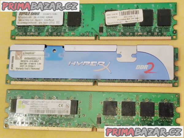 RAM paměti pro PC i notebooky - DDR-DDR2-DDR3 - 512MB až 2GB.