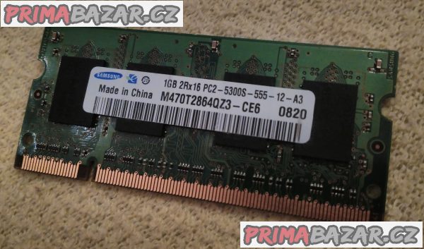 RAM paměti pro PC i notebooky - DDR-DDR2-DDR3 - 512MB až 2GB.