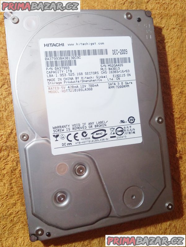 Rychlý vnitřní HDD Hitachi 1 TB + ZDARMA 120 a 40 GB!!! Rychlý vnitřní HDD Hitachi 1 TB + ZDARMA 120 a 40 GB!!!