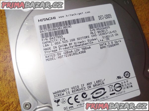 Rychlý vnitřní HDD Hitachi 1 TB + ZDARMA 120 a 40 GB!!! Rychlý vnitřní HDD Hitachi 1 TB + ZDARMA 120 a 40 GB!!!