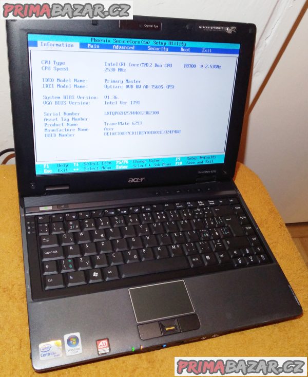 Notebook Acer TravelMate 6293 - k opravě nebo na náhradní díly!!! Notebook Acer TravelMate 6293 - k opravě nebo na náhradní díly!!!