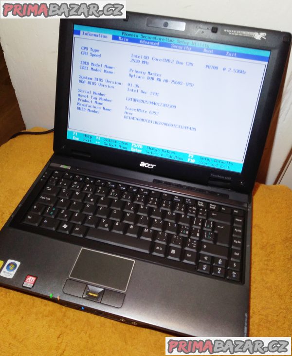 Notebook Acer TravelMate 6293 - k opravě nebo na náhradní díly!!! Notebook Acer TravelMate 6293 - k opravě nebo na náhradní díly!!!