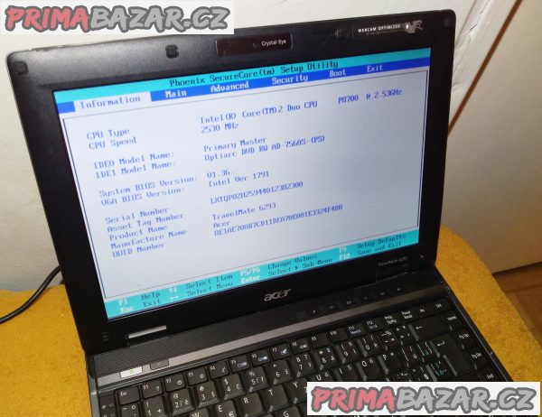 Notebook Acer TravelMate 6293 - k opravě nebo na náhradní díly!!! Notebook Acer TravelMate 6293 - k opravě nebo na náhradní díly!!!