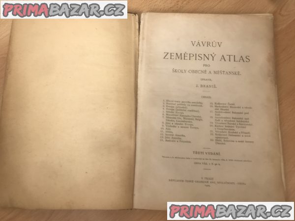 Vávruv zeměpisny atlas z roku 1905. Vávruv zeměpisny atlas z roku 1905.