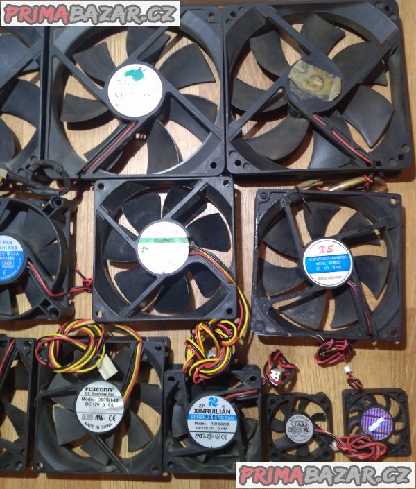 16 ks ventilátorů k PC - LEVNĚ!!!