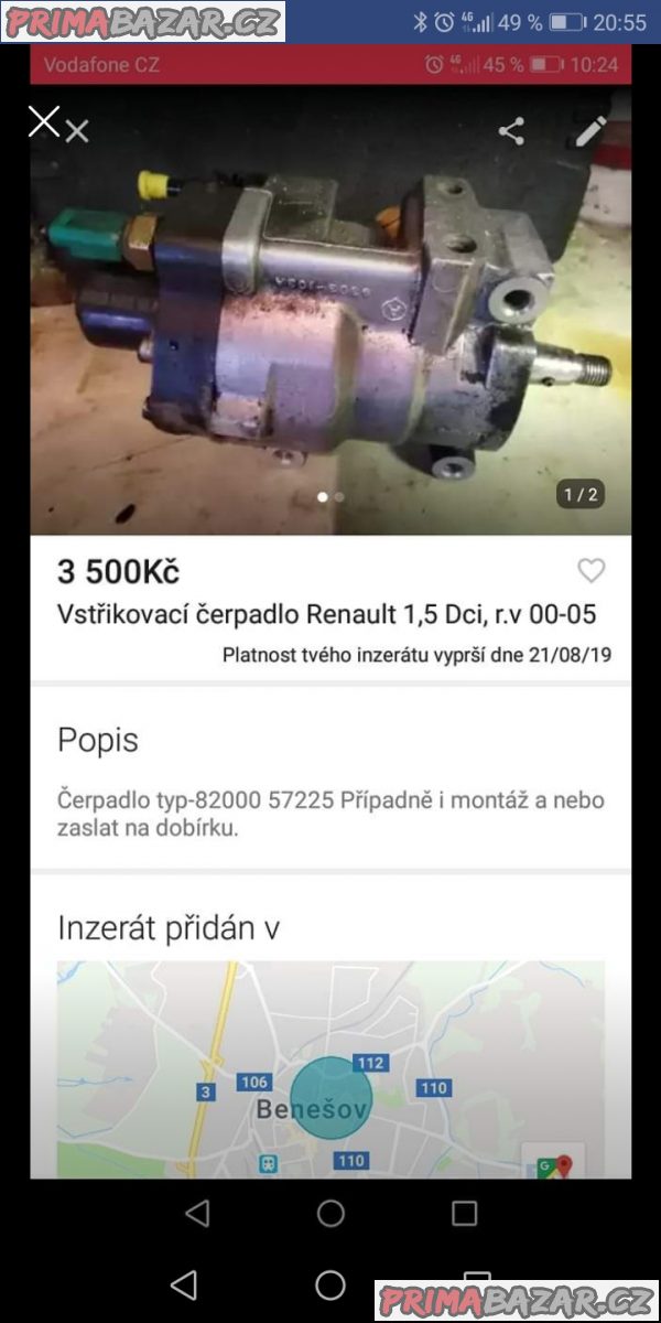 Vstřikovací čerpadlo Renault