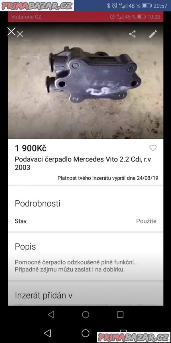 Podavaci čerpadlo Mercedes