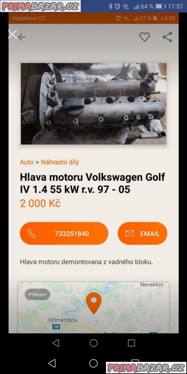 Hlava motoru Volkswagen Golf