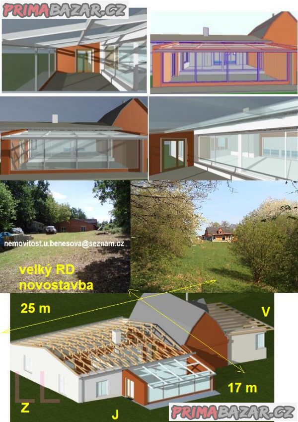 RD(novostavba) nedaleko Prahy v přírodě,pozemek4802m2,RD320m2+bus,vlak,D3,bazén,krb.vlož.