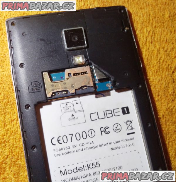 Mobil Cube1 K55 na 2 SIM - na náhradní díly nebo k opravě!!!