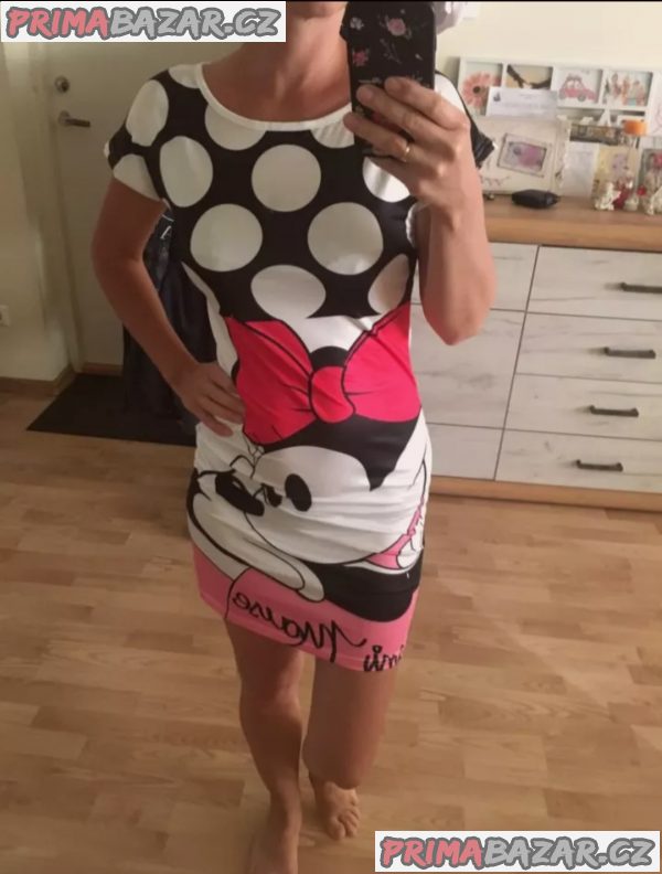 Nové sexy dámské letni minisaty šaty Mickey mouse M