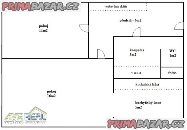 Prodej bytu o velikosti 2+kk (cca 42m2), ul. Zdiměřická, Praha 4 – Chodov