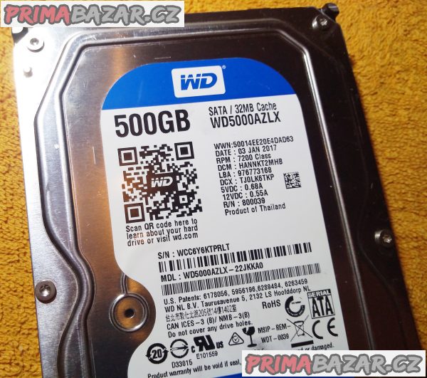 Rychlý HDD pro PC - WD 500 GB!!! Rychlý HDD pro PC - WD 500 GB!!!