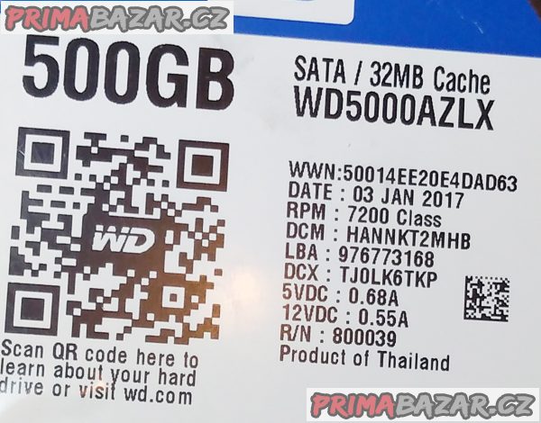 Rychlý HDD pro PC - WD 500 GB!!! Rychlý HDD pro PC - WD 500 GB!!!