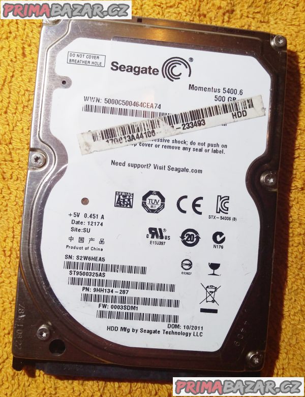 Rychlý HDD pro notebook - Seagate 500 GB!!! Rychlý HDD pro notebook - Seagate 500 GB!!!