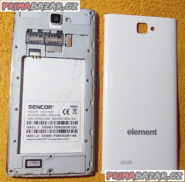 Sencor Element P5502 - na 2 SIM - k opravě nebo na náhradní díly!!!