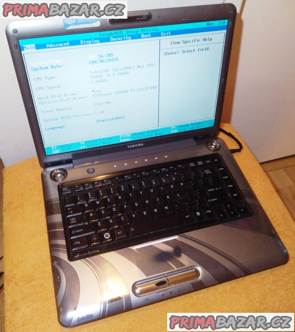Toshiba Satellite - Speciální edice - funkční bez HDD!!! Toshiba Satellite - Speciální edice - funkční bez HDD!!!