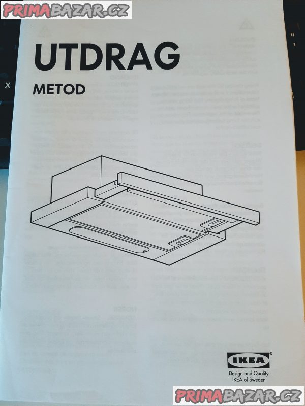 Vestavná digestoř UTDRAG s osvětlením LED (z IKEA)