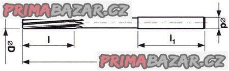 Výstružník strojní 7H8 s válcovou stopkou ČSN 221430