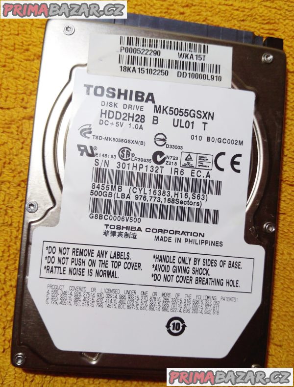 Rychlé HDD pro notebook 500 -250 -160 GB + ZDARMA RAM!!!