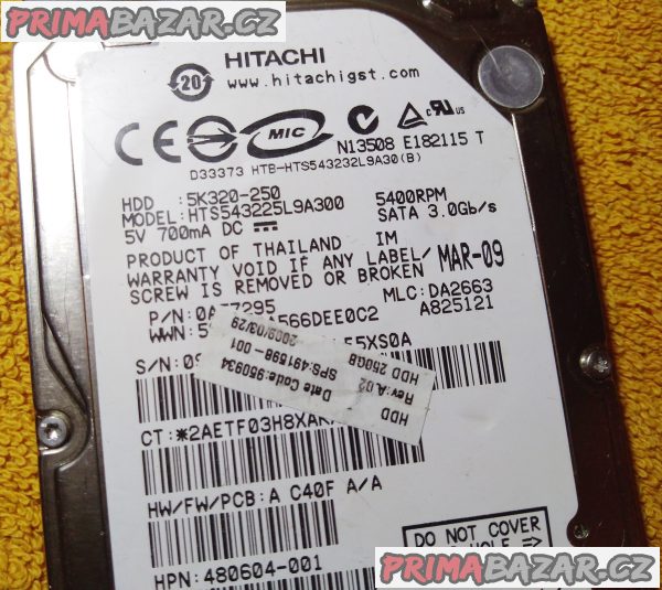 Rychlé HDD pro notebook 500 -250 -160 GB + ZDARMA RAM!!!