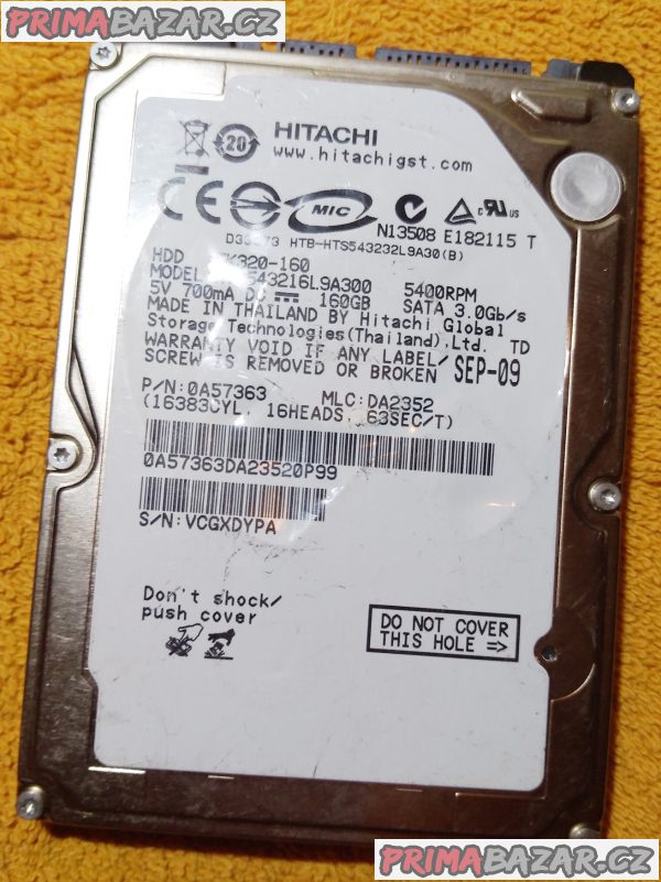 Rychlé HDD pro notebook 500 -250 -160 GB + ZDARMA RAM!!!