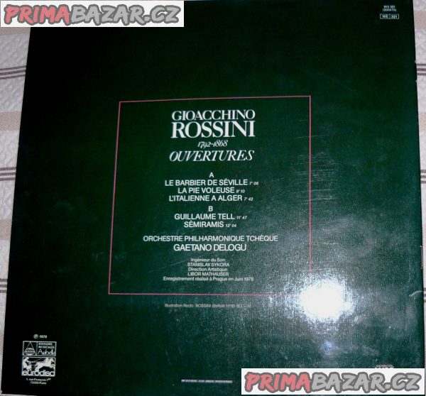 LP - G. ROSSINI "Overtury"- Gaetano DELOGU, r.1978