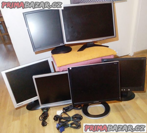 6x LCD monitory - 100 % funkční a levně!!!