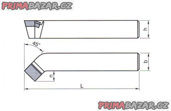 Nůž soustruž. ubírací ohnutý pravý 223712, 25x25 mm K10(H10)