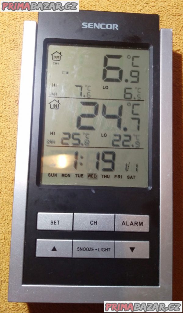 Měřič spotřeby +2x meteostanice +4x UV zář. 9W +přen. židlička +časoměřič!