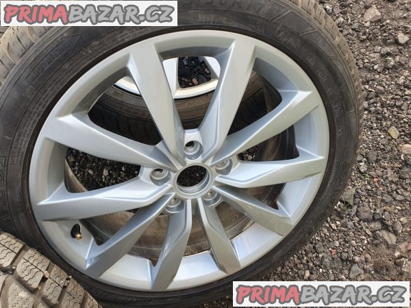 Alu kola elektrony orig. Volkswagen Audi 5G0601025bf 5x112 7jx17 et48 pneu 99% vzorek 205/50 r17 93h